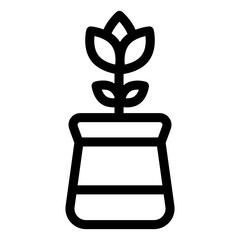 
Tulip in glyph editable icon, blooming flower 
