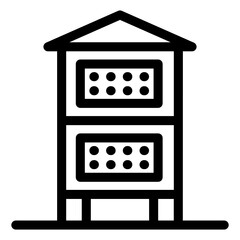 
Wood beehive in glyph style icon, editable vector 
