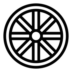 Obraz premium Wagon wheel in glyph style icon, editable vector 