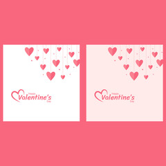 Background design for valentine's day with hanging love decorations. The pink pastel background. Sainte Valentine, mother's day, birthday greeting cards, invitation, celebration concept.
