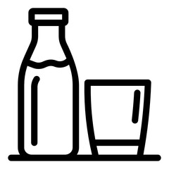 
Milk bottle in glyph style editable vector, dairy equipment
