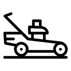 
Lawnmower solid style icon, gardening tool 
