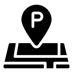 
Parking location in glyph style icon, editable vector 

