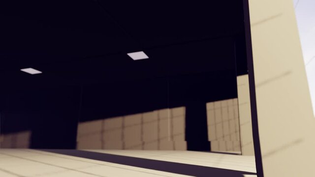 Warehouse interier concept Industrial hall with lots of space and big emptiness in it 3D rendering
