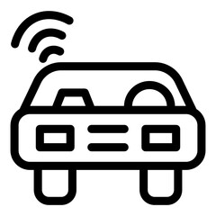 
Smart car glyph style icon, artificial intelligence technology 
