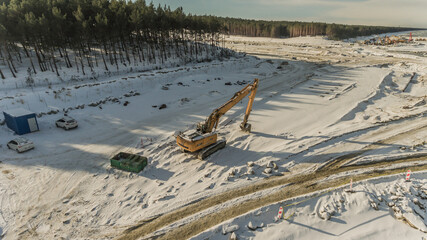 Zimowy Przekop Mierzei Wiślanej z drona Luty 2021 © Marcin
