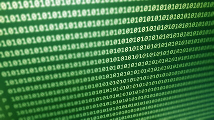 Digital binary code data on computer screen. Hacker concept background patternt