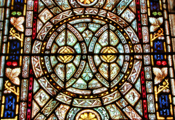 Fototapeta premium Stained glass window in a cathedral