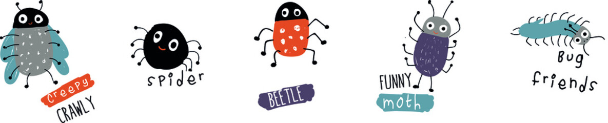 Cute insects design pattern for kids