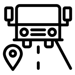 
Bus location in glyph style icon, editable vector 
