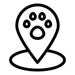 
Pet location in glyph style icon, editable vector 
