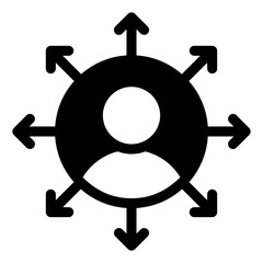 Obraz premium User network in glyph style icon, editable vector 