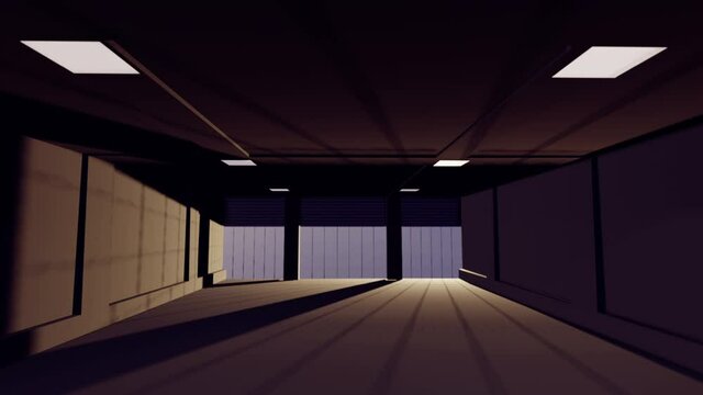 Warehouse interier concept Industrial hall with lots of space and big emptiness in it 3D rendering