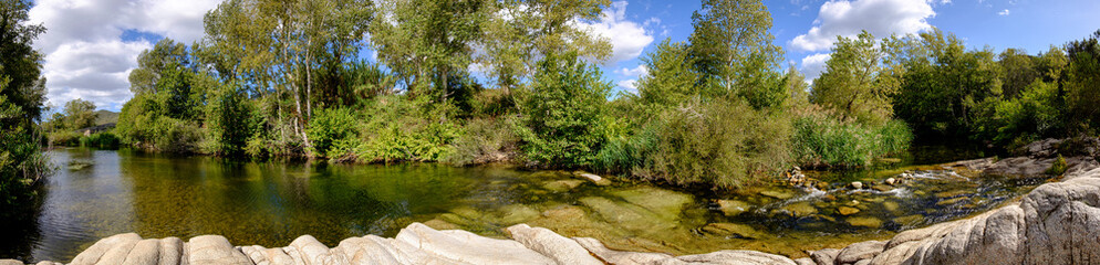 The bridge Spin’a Cavallu (horse's back) over the Rizzanese river near Sartène, Corse, France