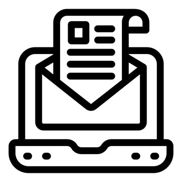 
Digital mail in glyph style icon 
