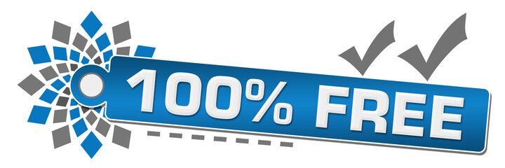 Free Hundred Percent Blue Grey Circular Label Tick Marks 