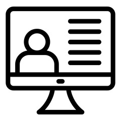 
Online biodata in glyph style editable vector 
