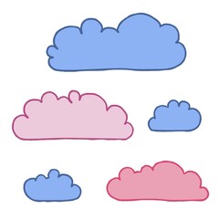 Hand-drawn vector clouds