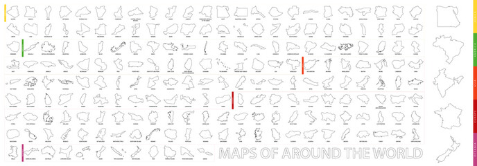Maps of Around the World, Outline maps collection.