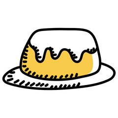 
Pudding doodle style icon, editable vector 
