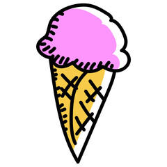 
Ice cream doodle style icon, editable vector 
