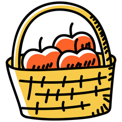 
Editable icon of apple basket, organic diet 
