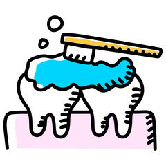 
Teeth care doodle editable vector, trendy icon 
