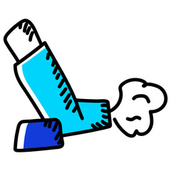 
Hand drawn icon of inhaler, medical equipment 

