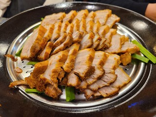 Korean food called Bossam 보쌈