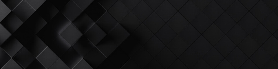 Fototapeta na wymiar Black Tiled Website Header with Copy Space (3d Illustration)