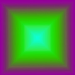 Naklejka premium Illustration of Neon Green 3D Pyramid Top View with Magenta Square Frame 