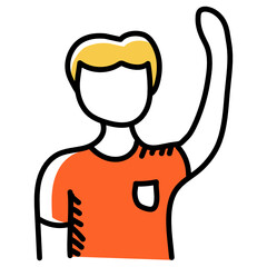 
Volunteering hand drawn icon, editable vector 
