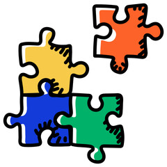 Fototapeta premium Editable vector, hand drawn trendy icon of puzzle 