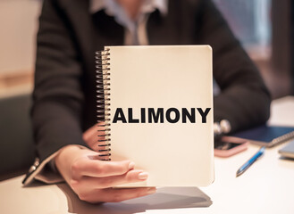 Word writing text Alimony. Business concept for money paid to either husband or wife after a divorce