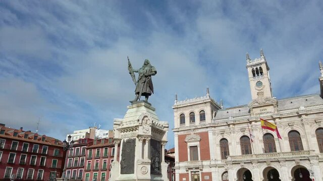 View of the Plaza Mayor and the city hall of Valladolid, Spain