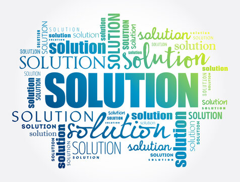 SOLUTION word cloud collage, business concept background