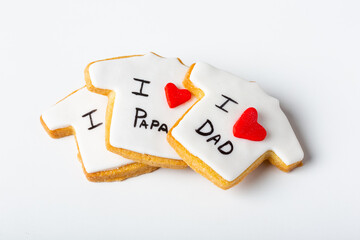 assortment of handmade t-shirt cookies as a gift for father's day