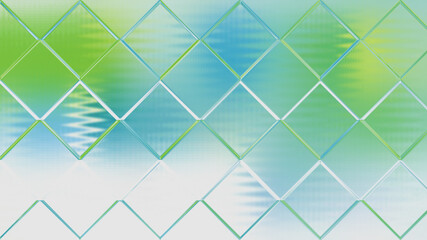 Abstract Blue Green and White Geometric Square Background Graphic