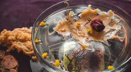 Wax casting, Wicca or Pagan magic, witch ritual, Mystical background, love magic, concept of esoteric