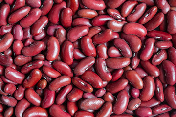 Red bean beans as pattern background, close up