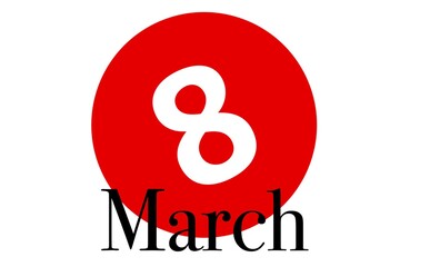 March 8, illustration in a simple style, greeting card for beloved women
