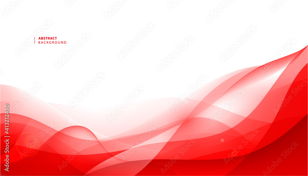 Poster vector abstract red wavy background. curve flow motion.
