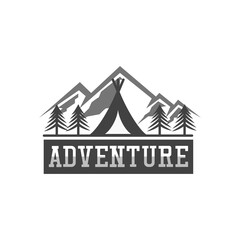 adventure logo with text space for your slogan / tag line isolated on white background, vector illustration