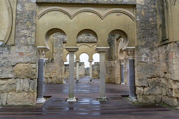 Fototapeta premium view of the Upper Basilical Hall in the ruins of Medina Azahara