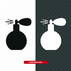 Vector image. Basic icon of a perfume. Black and white image.