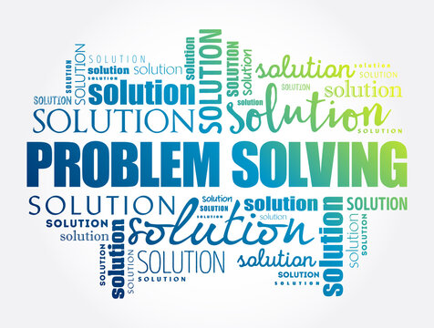Problem solving aid word cloud collage, business concept background
