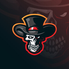 skull mascot logo design vector with modern illustration concept style for badge, emblem and t shirt printing. skull head illustration.