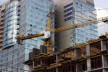 construction site with cranes