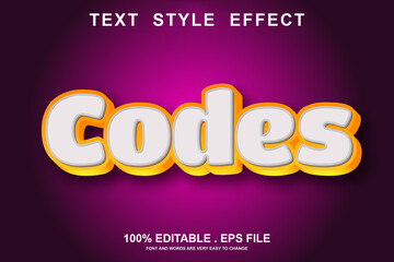codes text effect editable