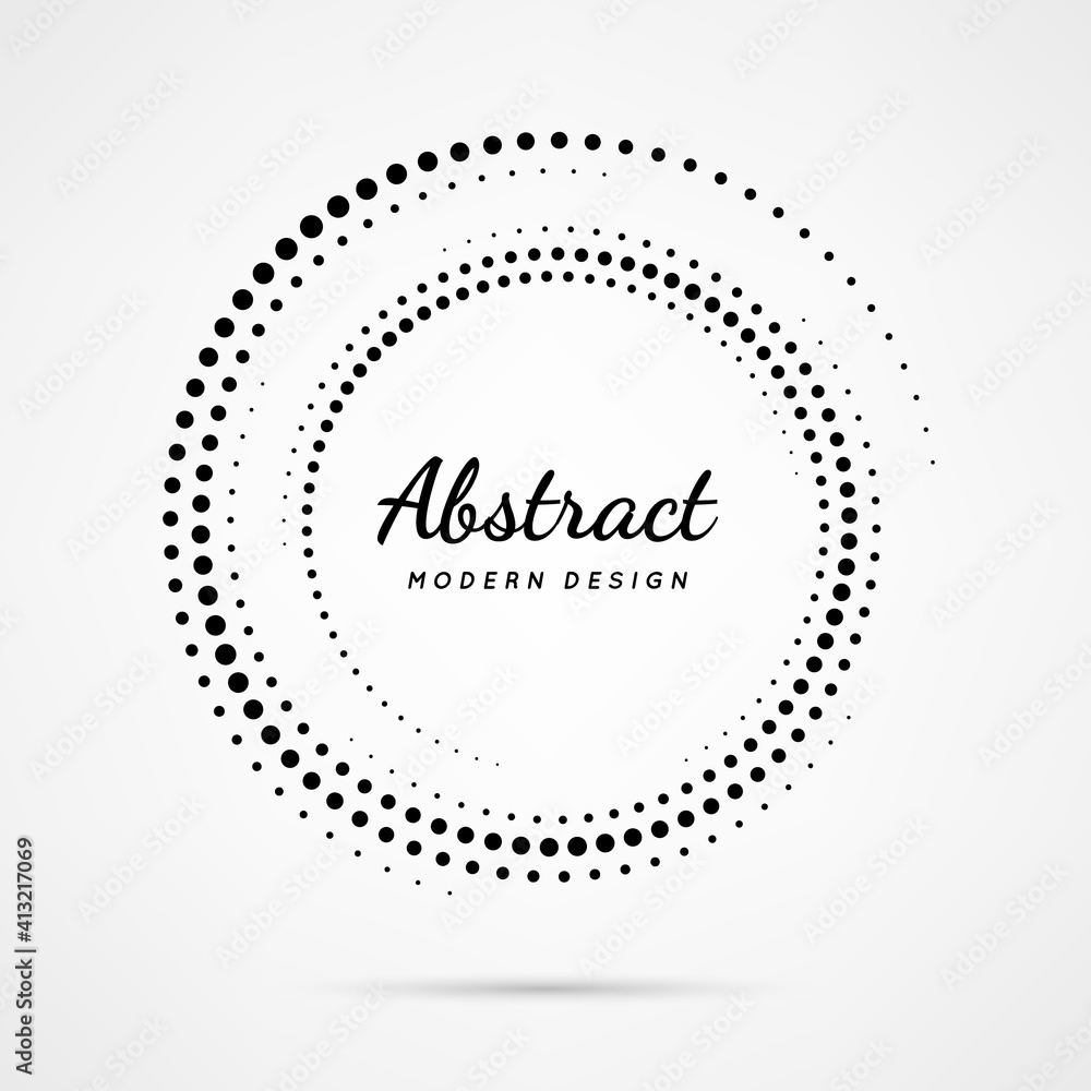 Poster circular dot frame. circle border with effect halftone. modern faded ring. semitone shape round. poi